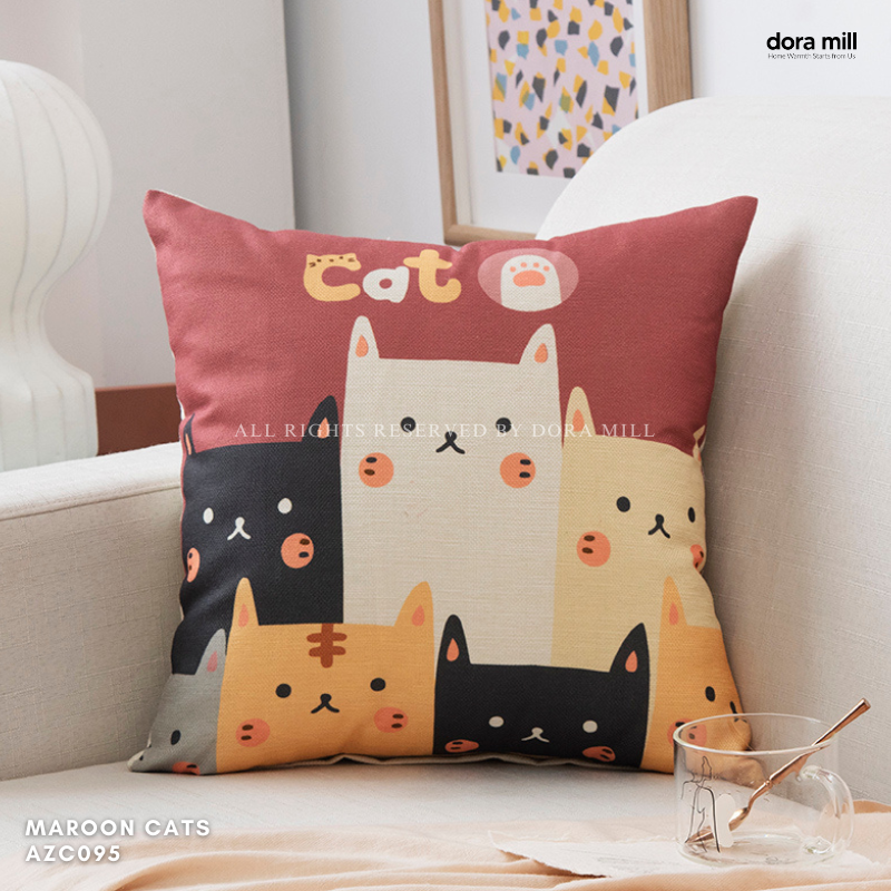 Dora Mill Home Series Linen Cotton Throw Pillow Case – Sofa Cushion Cover #AZC