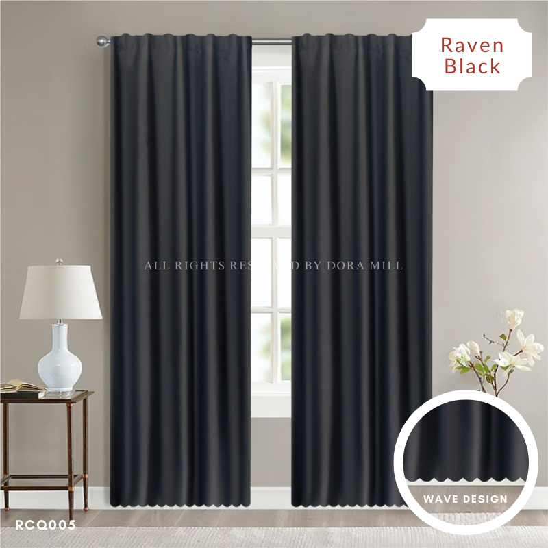 Dora Mill Classic Plain Series Semi Blackout Curtain – 2-in-1 Hook & Rod Use #RCQ