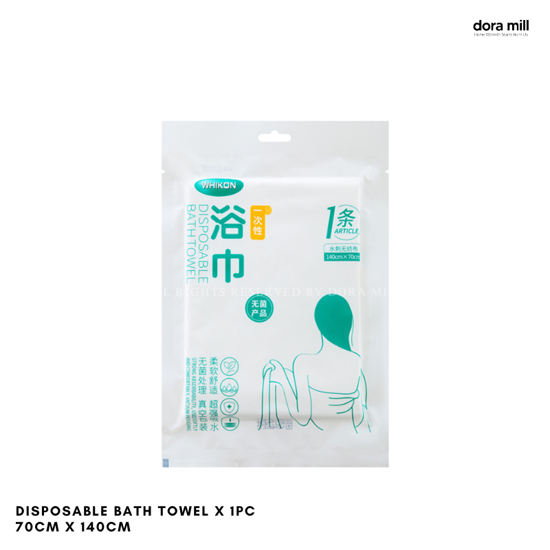 Set Peralatan Tempat Tidur &amp; Tuala Perjalanan Pakai Dora Mill Fabrik Bukan Tenunan – Cadar/Sarung Bantal/Tuala Mandi/Tuala Muka/Sarung Tempat Duduk Tandas #BTA