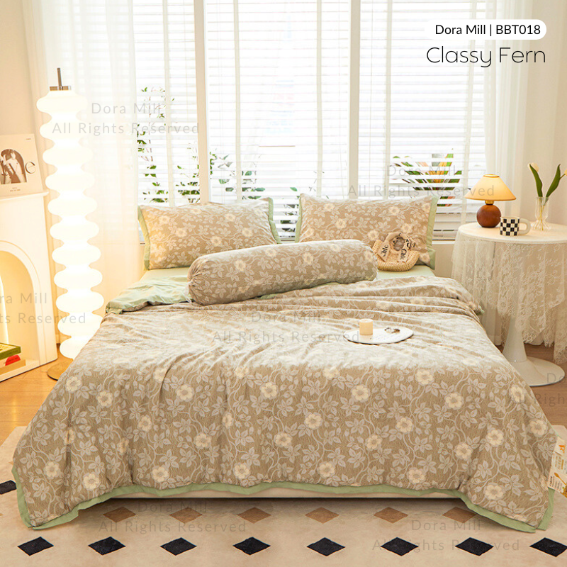 Washed Cotton Linen Summer Comforter 5in1 Bedsheet Set by Dora Mill #BBT