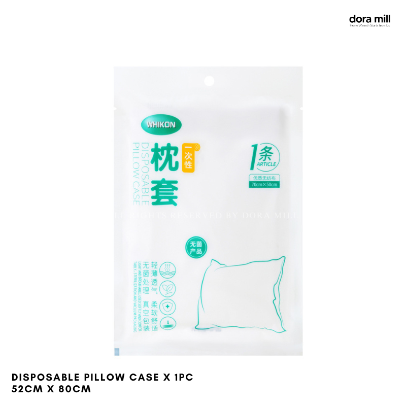 Set Peralatan Tempat Tidur &amp; Tuala Perjalanan Pakai Dora Mill Fabrik Bukan Tenunan – Cadar/Sarung Bantal/Tuala Mandi/Tuala Muka/Sarung Tempat Duduk Tandas #BTA