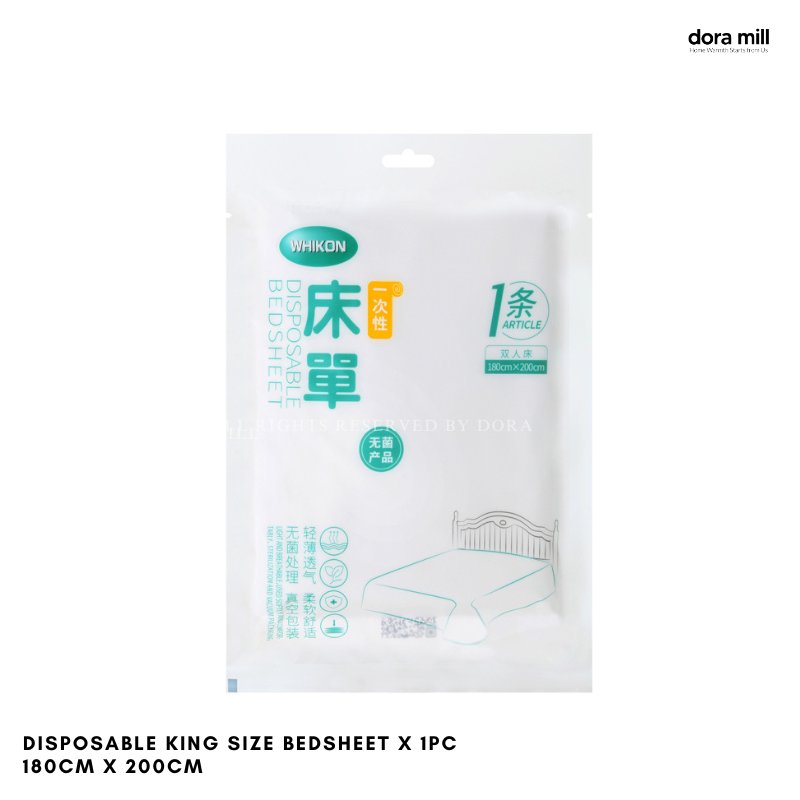 Set Peralatan Tempat Tidur &amp; Tuala Perjalanan Pakai Dora Mill Fabrik Bukan Tenunan – Cadar/Sarung Bantal/Tuala Mandi/Tuala Muka/Sarung Tempat Duduk Tandas #BTA