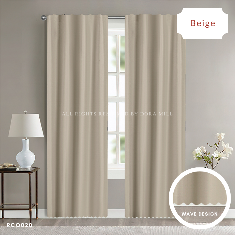 Dora Mill Classic Plain Series Semi Blackout Curtain – 2-in-1 Hook & Rod Use #RCQ