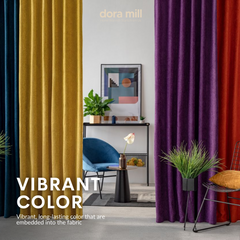 Dora Mill Classic Plain Series Semi Blackout Curtain – 2-in-1 Hook & Rod Use #RCQ