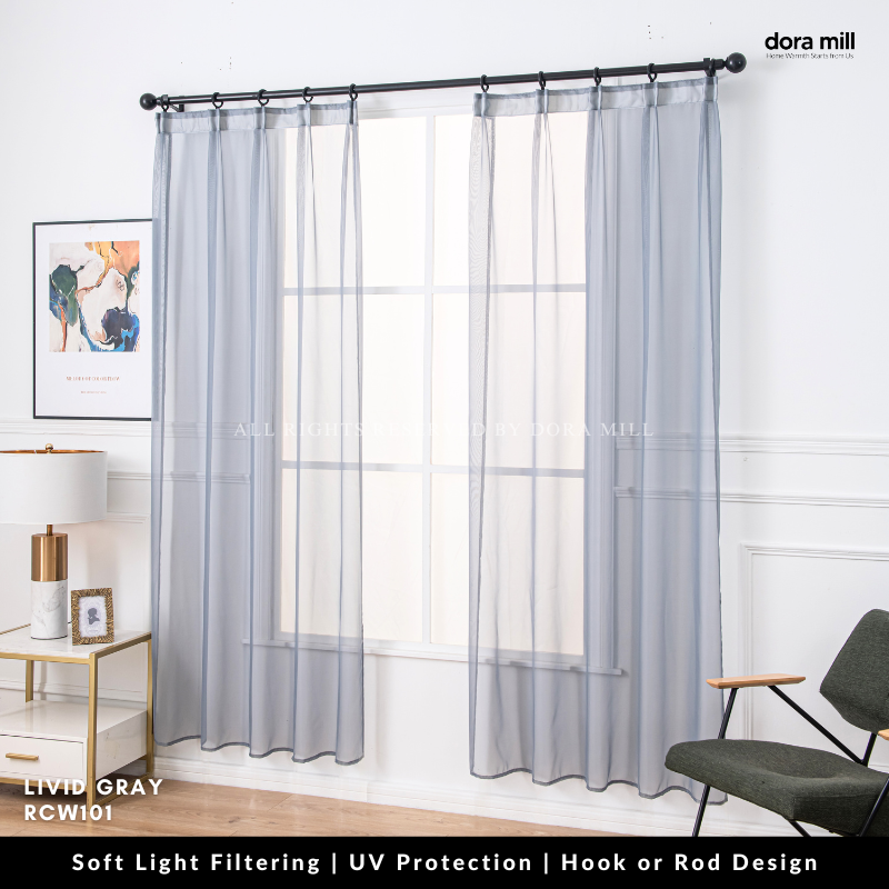 85% Light Blocking Curtains 2in1 Installation with Rod Pocket and Hook Design for Bedroom or Living Room by Dora Mill #RCY