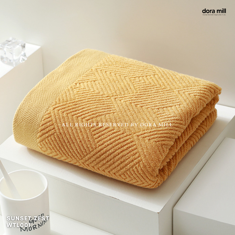 Dora Mill Plain Color Pure Cotton Towel - Bath Towel/Face Towel #WTL