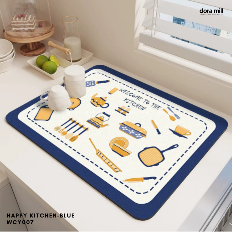 Dora Mill Non Slip Kitchen Diatom Mud Dish Drying Mat – Kitchen Countertop/Table Use #WCY