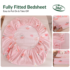 Dora Mill Bunga Series Aloe Cotton Fitted Bedsheet with Pillow & Bolster Case #BBR