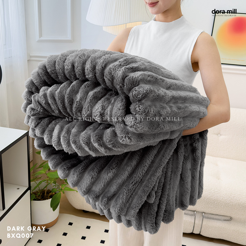 Dora Mill Imitation Rabbit Fur Fabric Blanket / Travel /Sofa Blanket #BXQ