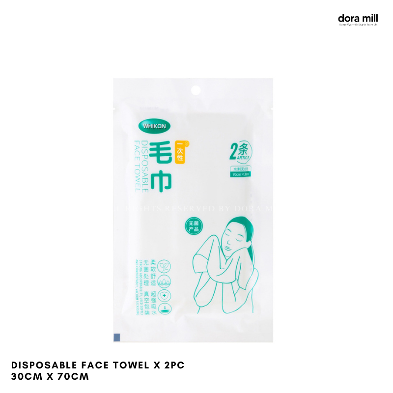 Set Peralatan Tempat Tidur &amp; Tuala Perjalanan Pakai Dora Mill Fabrik Bukan Tenunan – Cadar/Sarung Bantal/Tuala Mandi/Tuala Muka/Sarung Tempat Duduk Tandas #BTA