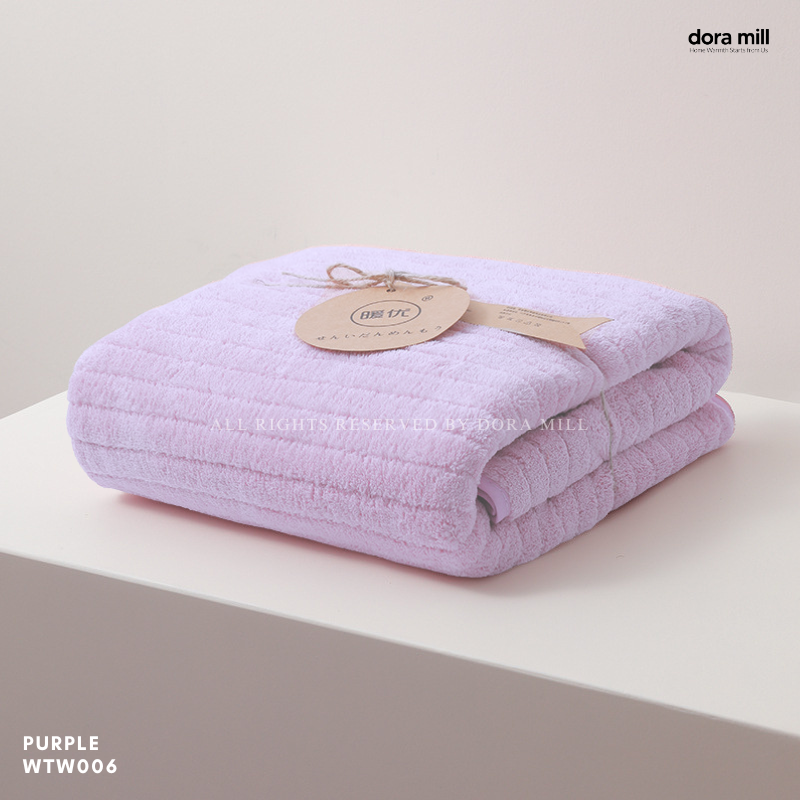 Dora Mill Soft Microfiber Coral Velvet Bath Towel -   Suitable for Children and Adult / Quick Drying & Strong Absorbent #WTW