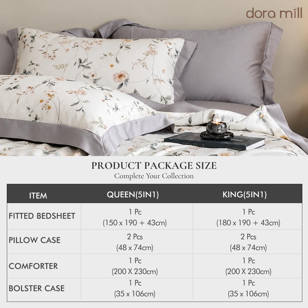 DORAMILL 100% Tencel Lyocell Comforter Fitted Bedsheet Set #BSB