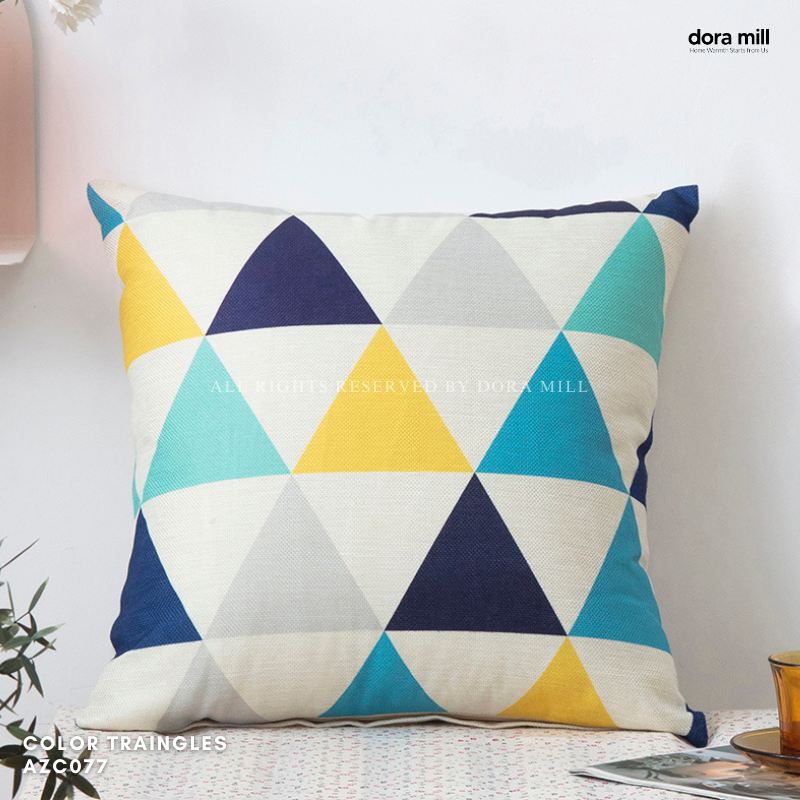 Dora Mill Home Series Linen Cotton Throw Pillow Case – Sofa Cushion Cover #AZC