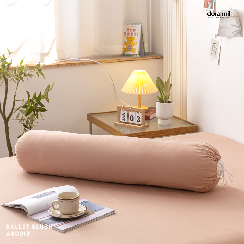 Dora Mill Plain Series Aloe Cotton Bolster Case – Soft & Breathable with Strap #ABD