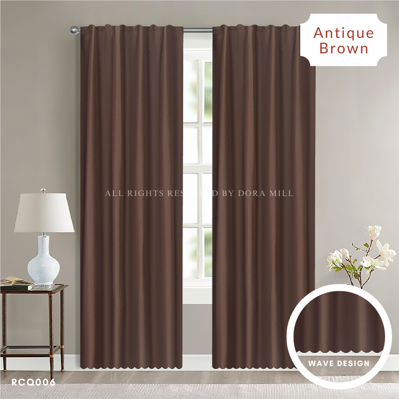 Dora Mill Classic Plain Series Semi Blackout Curtain – 2-in-1 Hook & Rod Use #RCQ