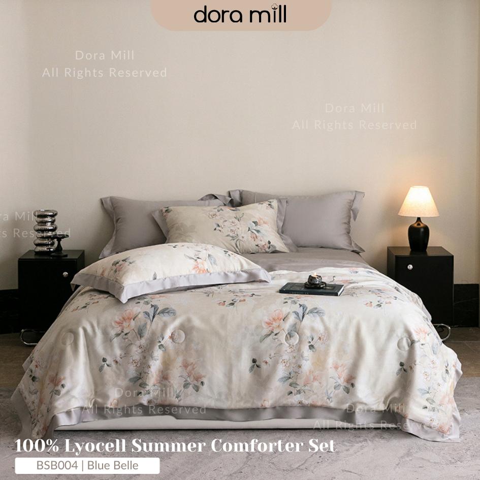 DORAMILL 100% Tencel Lyocell Comforter Fitted Bedsheet Set #BSB