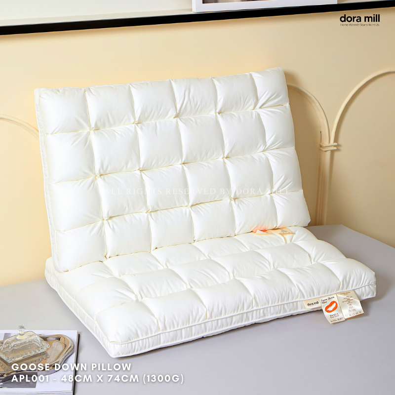 Bantal Bawah Angsa Hotel Mewah Dora Mill Ultra Lembut – 1300G #APL