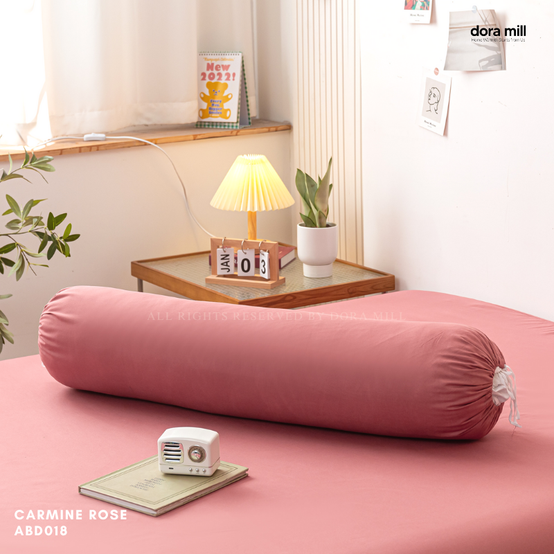 Dora Mill Plain Series Aloe Cotton Bolster Case – Soft & Breathable with Strap #ABD