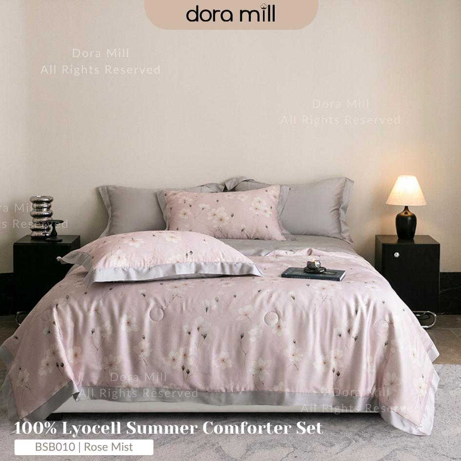 DORAMILL 100% Tencel Lyocell Comforter Fitted Bedsheet Set #BSB