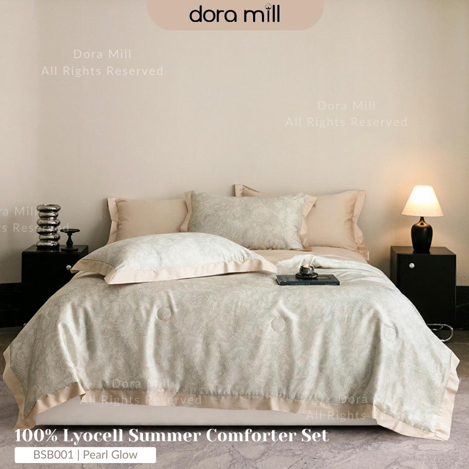 DORAMILL 100% Tencel Lyocell Comforter Fitted Bedsheet Set #BSB