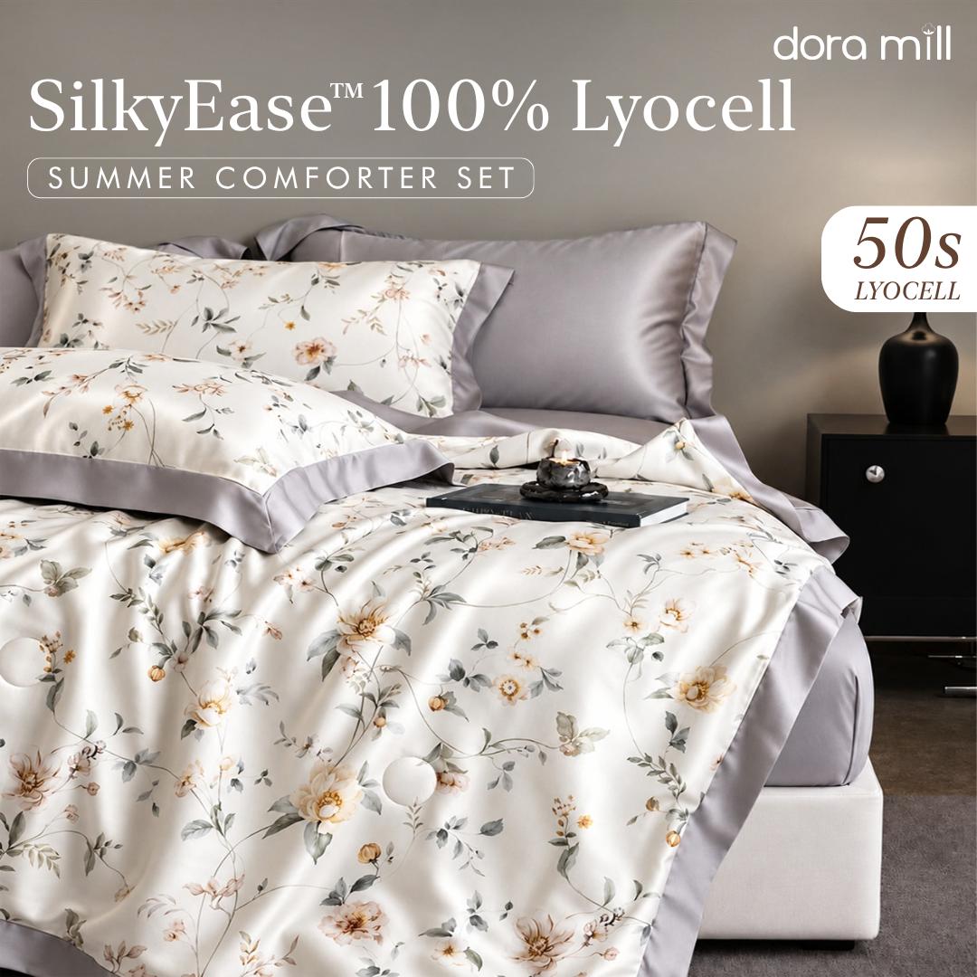 DORAMILL 100% Tencel Lyocell Comforter Fitted Bedsheet Set #BSB