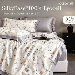 DORAMILL 100% Tencel Lyocell Comforter Fitted Bedsheet Set #BSB