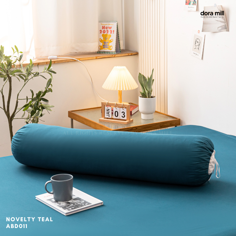 Dora Mill Plain Series Aloe Cotton Bolster Case – Soft & Breathable with Strap #ABD