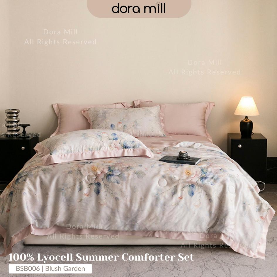 DORAMILL 100% Tencel Lyocell Comforter Fitted Bedsheet Set #BSB
