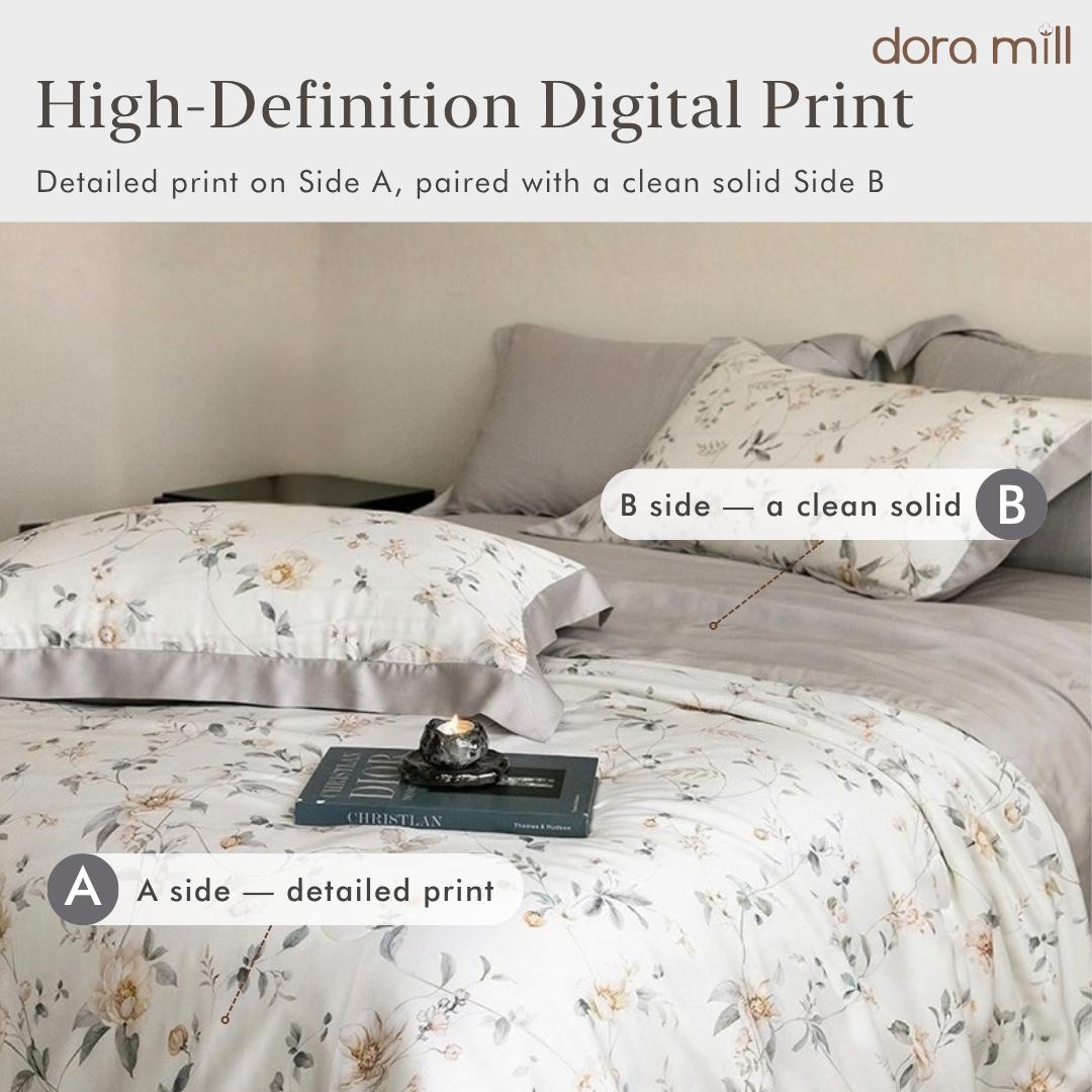 DORAMILL 100% Tencel Lyocell Comforter Fitted Bedsheet Set #BSB