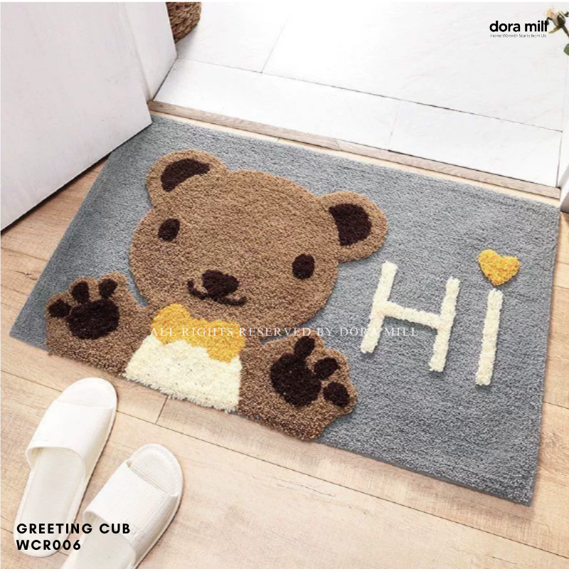 Dora Mill Cartoon Home Decor Imitation Cashmere Floor Mat - Living Room/Bathroom Cartoon Velvet Carpet #WCN