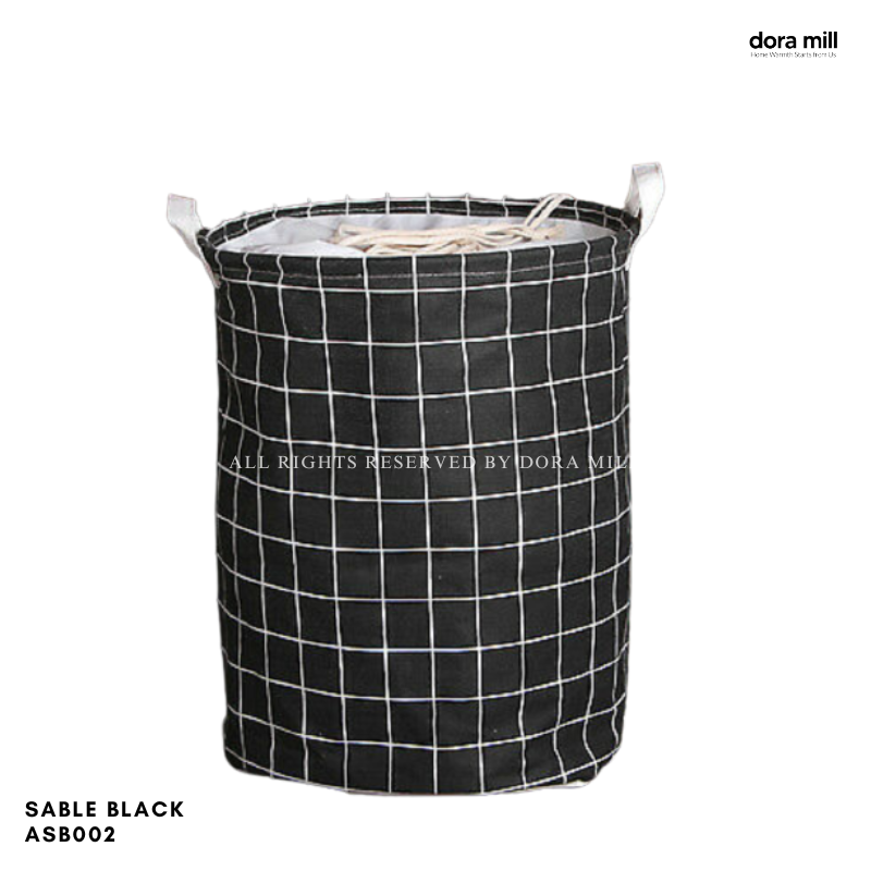 Dora Mill Waterproof  Foldable Laundry Basket / Storage Bag – Linen Cotton Home Organizer Basket #ASB