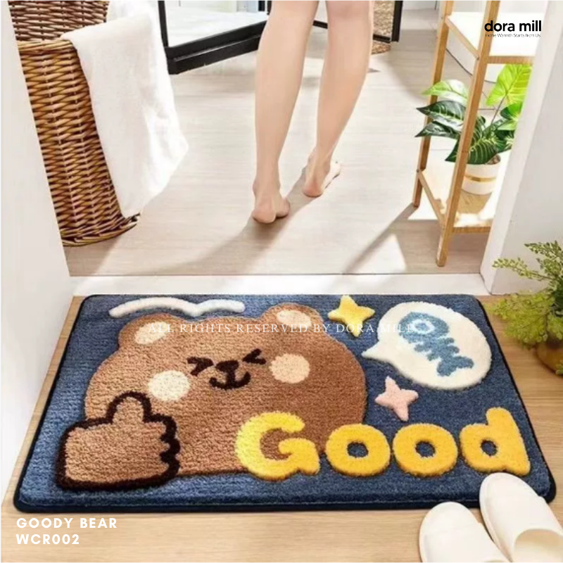 Dora Mill Cartoon Home Decor Imitation Cashmere Floor Mat - Living Room/Bathroom Cartoon Velvet Carpet #WCN