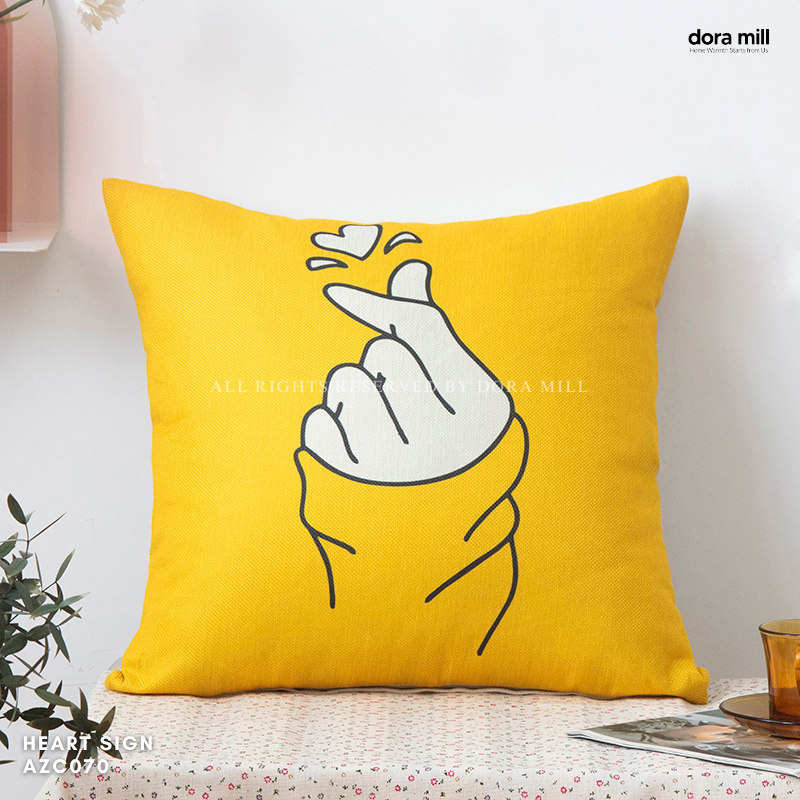 Dora Mill Home Series Linen Cotton Throw Pillow Case – Sofa Cushion Cover #AZC