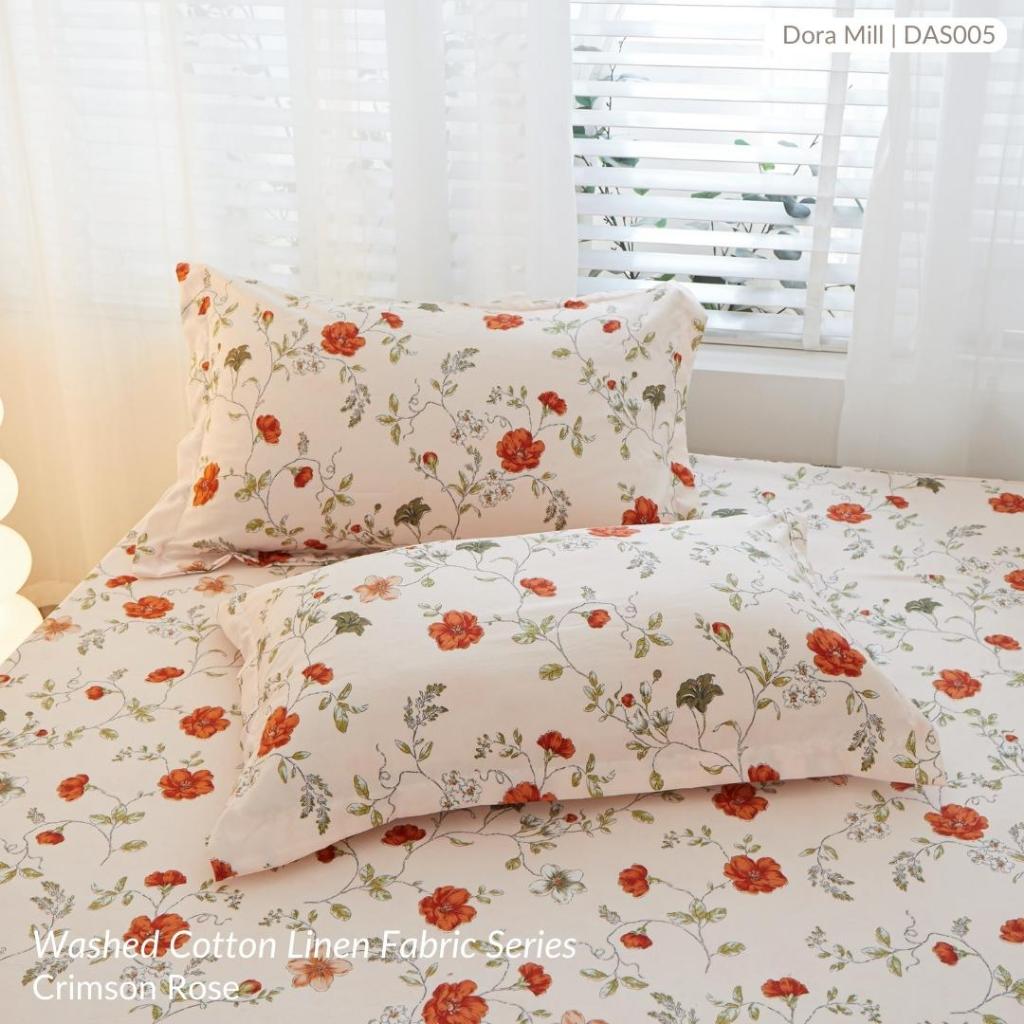 DORAMILL Wash Cotton Linen Ins Style Pillowcase #DASP