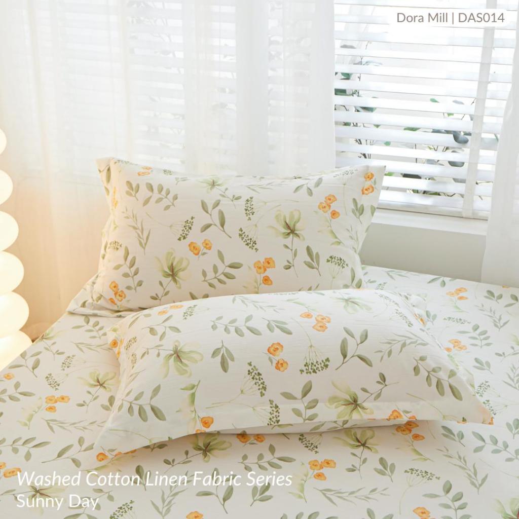 DORAMILL Wash Cotton Linen Ins Style Pillowcase #DASP