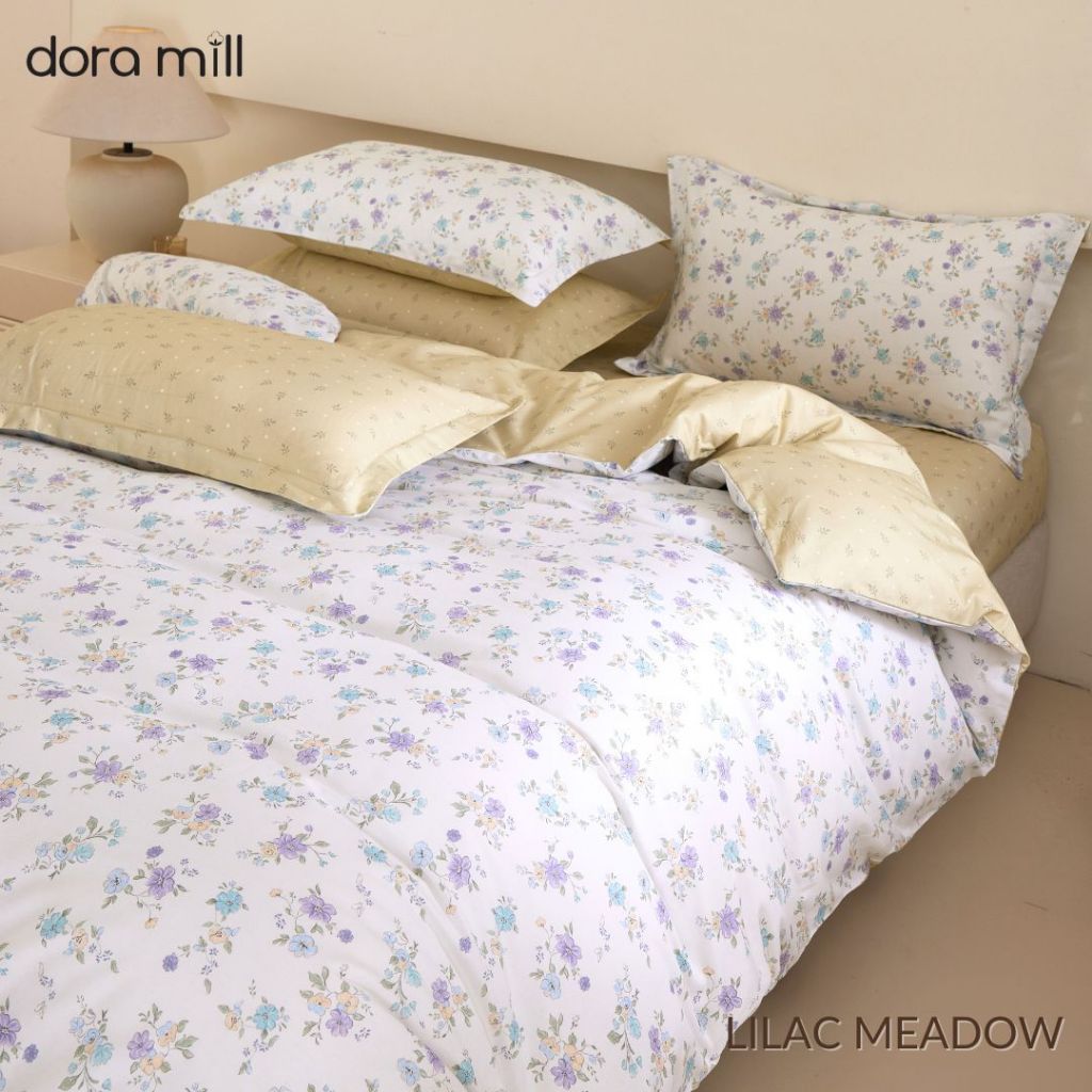DORAMILL 2500TC 100% Cotton 4in1 Quilt Cover Set Queen King Size Pillow Case Cadar Fitted Bedsheet Set #BAR