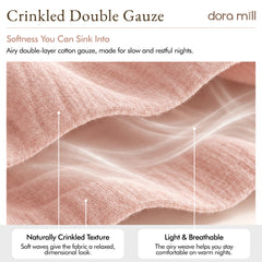 DORAMILL Crinkle Double Gauze Cotton Quilt Cover Bedsheet  #BQK