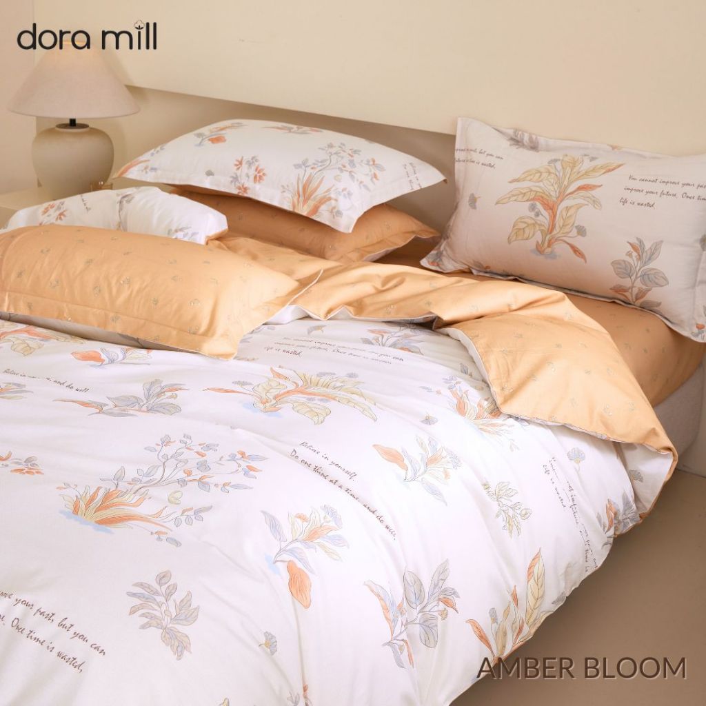 DORAMILL 2500TC 100% Cotton 4in1 Quilt Cover Set Queen King Size Pillow Case Cadar Fitted Bedsheet Set #BAR