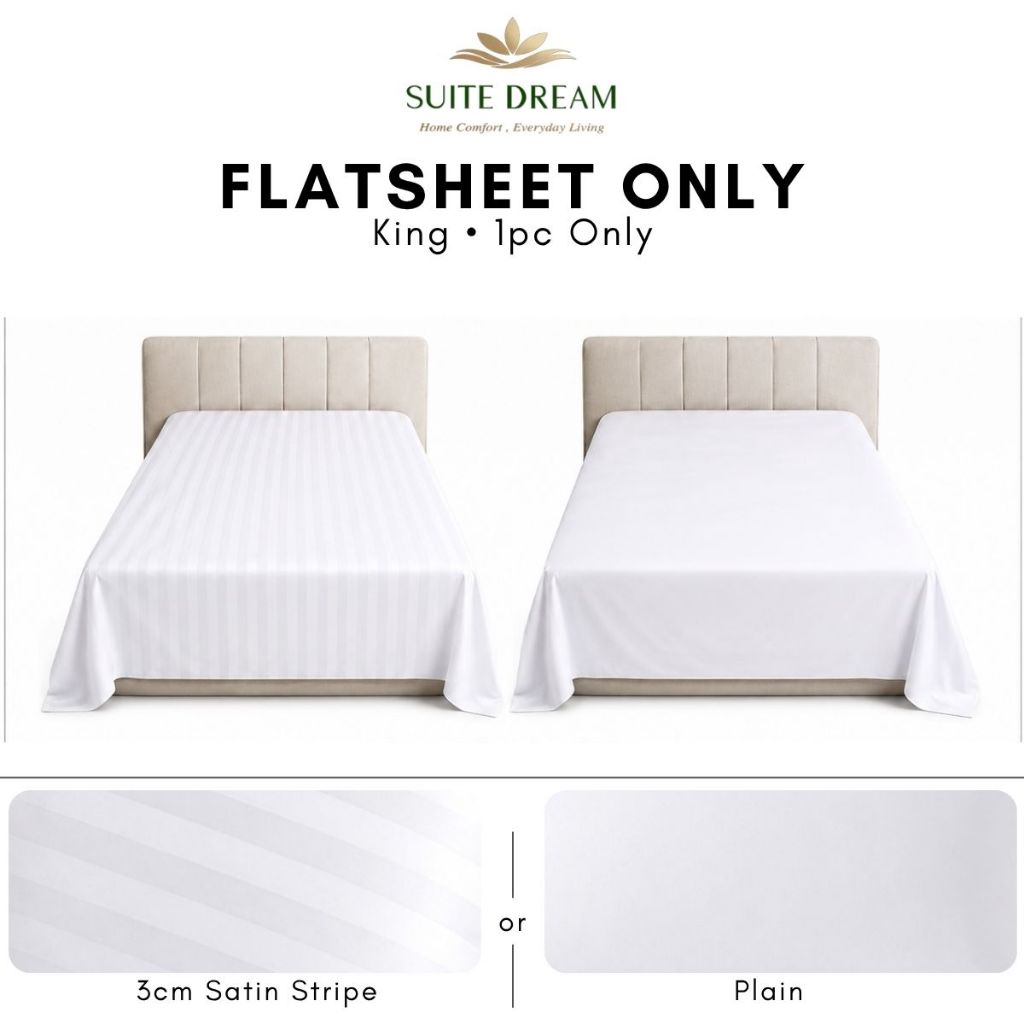 DORAMILL SatinWeave™ Essential 40 3cm Satin Stripe Hotel Quilt Cover Bedsheet Set