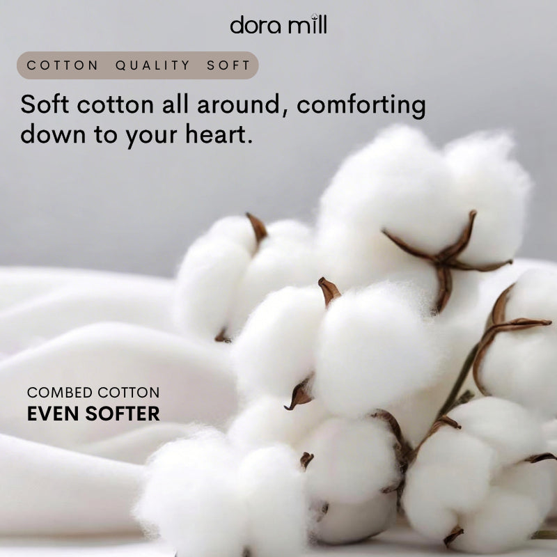 DORAMILL 2500TC 100% Cotton 4in1 Quilt Cover Set Queen King Size Pillow Case Cadar Fitted Bedsheet Set #BAR