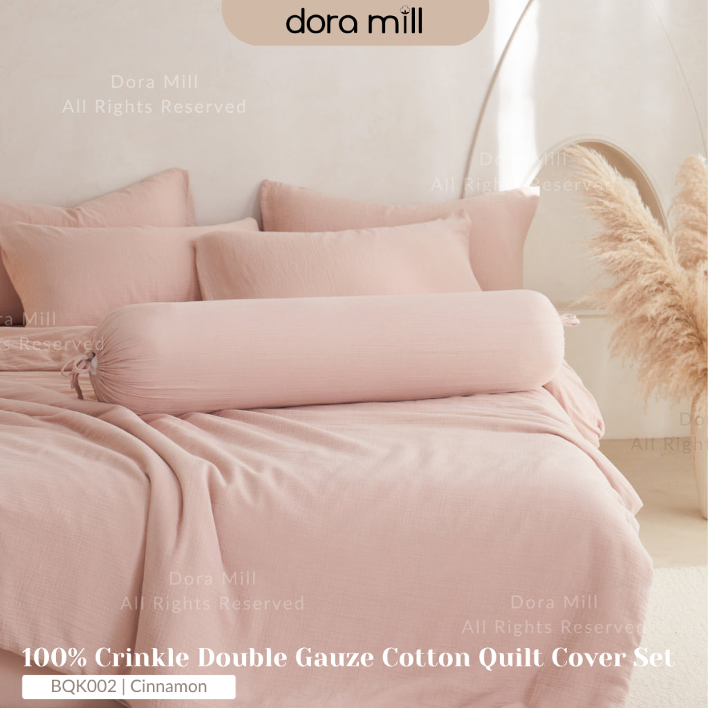 DORAMILL Crinkle Double Gauze Cotton Quilt Cover Bedsheet  #BQK