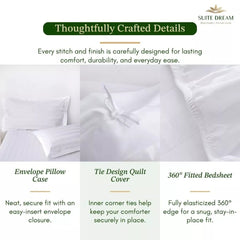 DORAMILL SatinWeave™ Essential 40 3cm Satin Stripe Hotel Quilt Cover Bedsheet Set