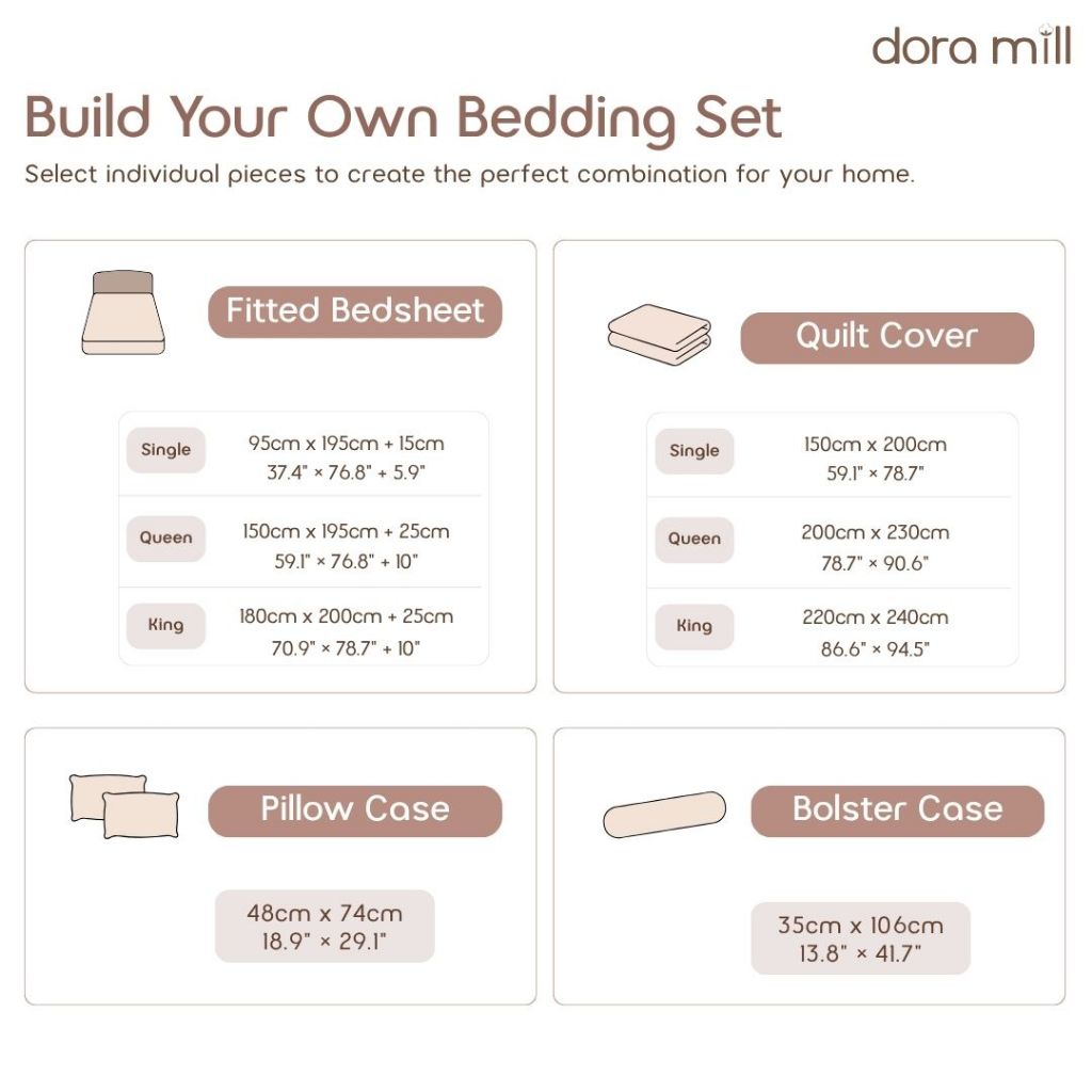 DORAMILL ComfyAir Plain Colour Duvet Cover Comforter Fitted Bedsheet Set #BDP