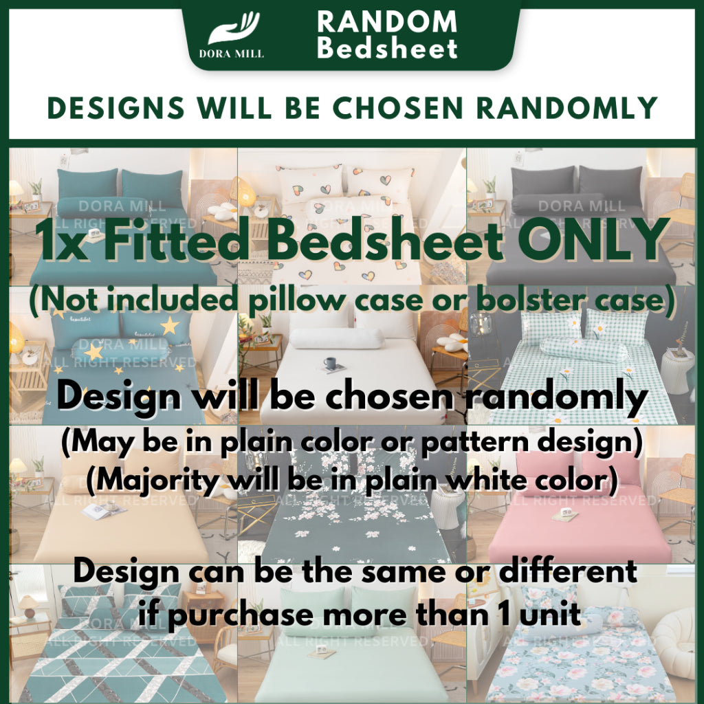 DORAMILL ComfyAir Plain Colour Fitted Bedsheet Only #BFP