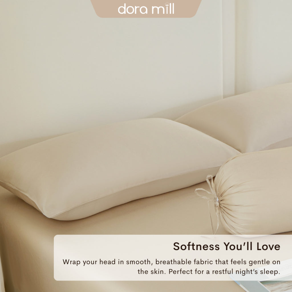 DORAMILL 60S 100% Tencel Lyocell Ultra Soft Fitted Bedsheet Pillow Case Bolster Case Quilt Cover 60S