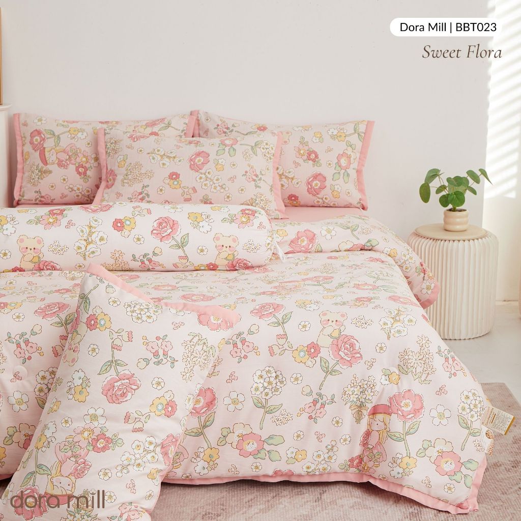 DORAMILL Premium AirWeave Washed Cotton Linen Feel  3in1Single/5in1 Queen King Comforter Bedsheet Set SoyBean Fiber #BBT