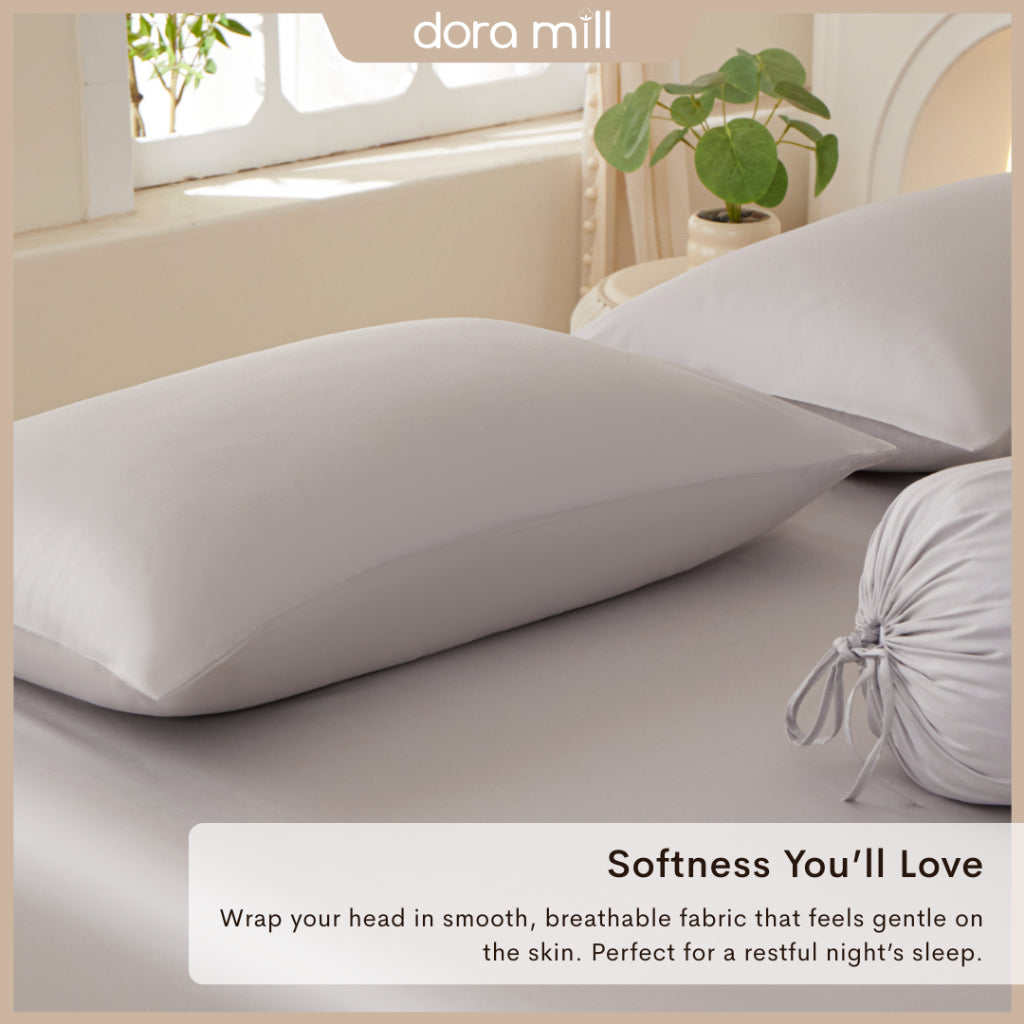 DORAMILL 50S 100% Tencel Lyocell Ultra Soft Fitted Bedsheet Pillow Case Bolster Case Quilt Cover 50S