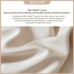 DORAMILL 60S 100% Tencel Lyocell Ultra Soft Fitted Bedsheet Pillow Case Bolster Case Quilt Cover 60S