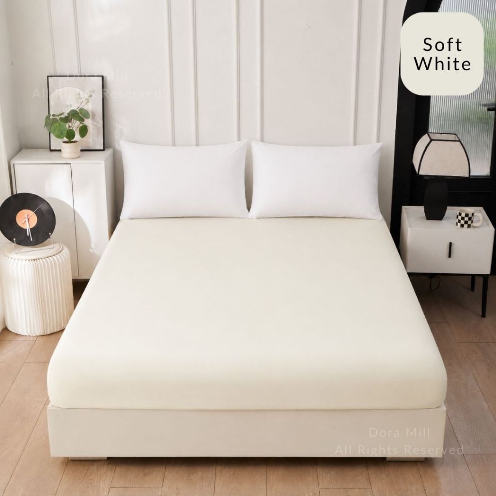 DORAMILL ComfyAir Plain Colour Fitted Bedsheet Only #BFP