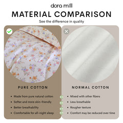 DORAMILL 2500TC 100% Cotton 4in1 Quilt Cover Set Queen King Size Pillow Case Cadar Fitted Bedsheet Set #BAR